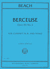 Berceuse Op. 40 No. 2 for Clarinet and Piano by Amy Beach arranged by Loren Stroud