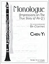 Monologue (Impressions on The True Story of Ah Q) for unaccompanied B-flat clarinet by Chen Yi