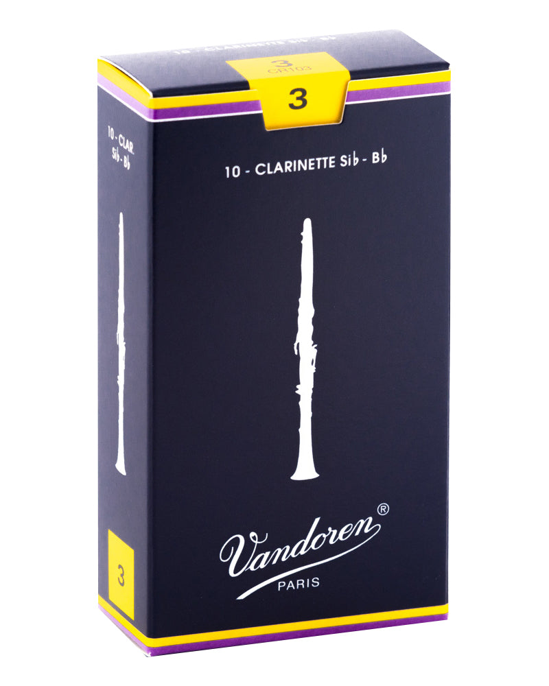 Vandoren Traditional B flat Clarinet Reeds 3 Strength