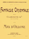 Fantaisie Orientale for Clarinet and Piano Accompaniment by Max d'Ollone