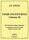 Four Inventions (Vol. 3) Clarinet and Bass Clarinet Duet by Johann Sebastian Bach
