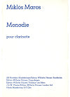 Monodie for solo clarinet in B-flat by Miklós Maros