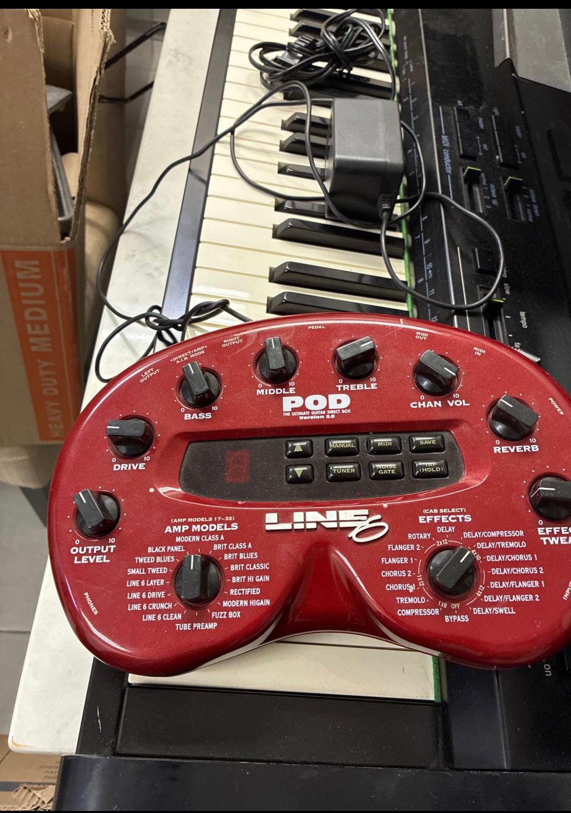 Line6 POD 2.0 from 2000 - Red plastic Multi Effects and Amp Modulator
