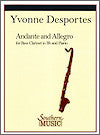 Andante and Allegro for Bass Clarinet and Piano by Yvonne Desportes