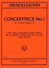 Concert Piece for Two Clarinets or Clarinet and Bassoon (Cello) and Piano No. 1 in F minor Op. 113 by Felix Mendelssohn Bartholdy