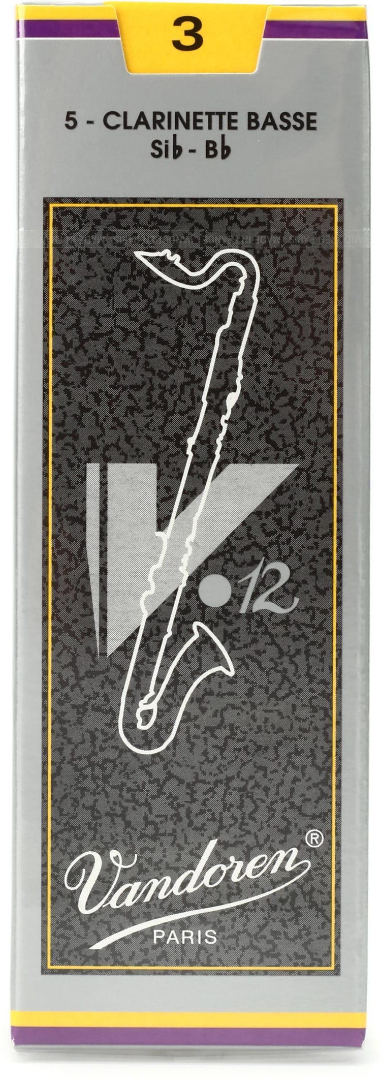 Vandoren CR623 V12 Bass Clarinet Reed - 3.0 (5-pack)