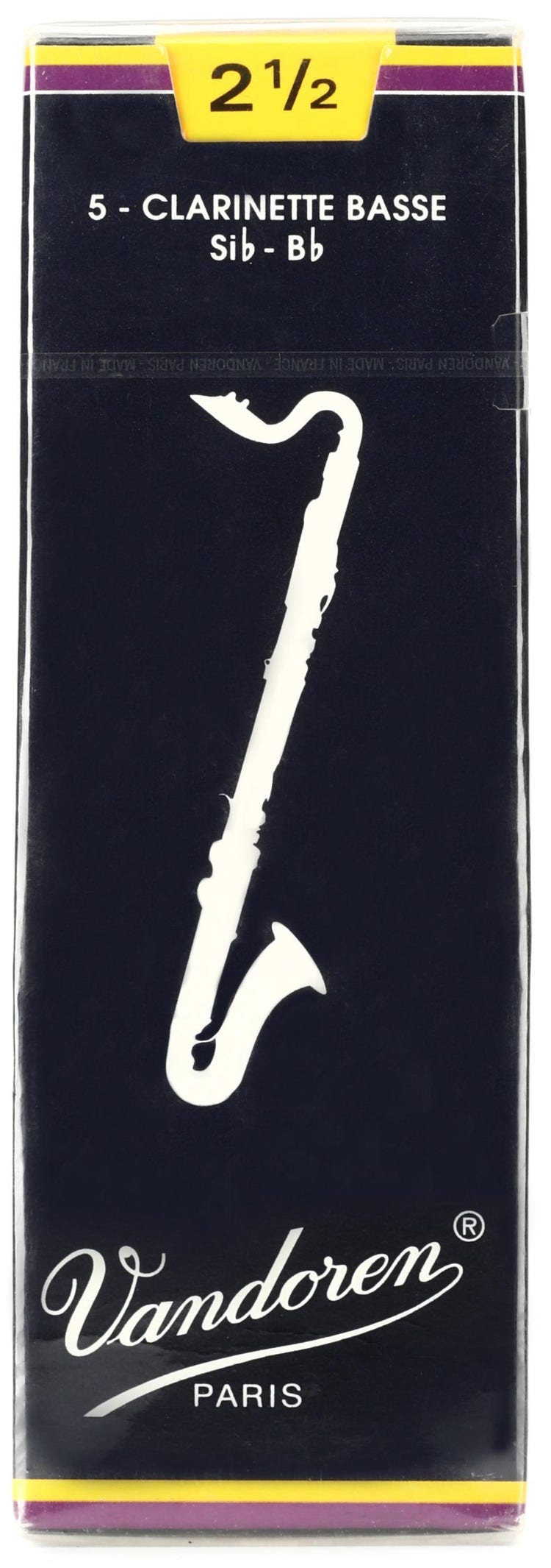 Vandoren Traditional Bass Clarinet Reeds - 2.5 (5-pack)