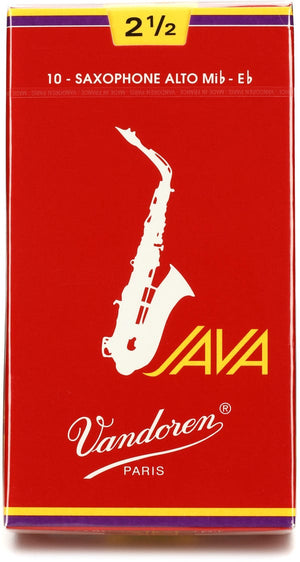 Vandoren Java Alto Saxophone Reeds SR2625R 10 pack Strength 2.5 (2 1/2)