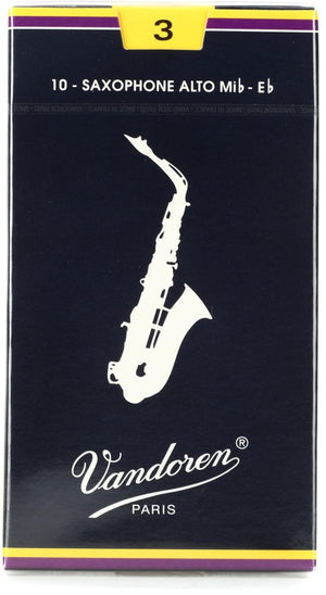 Vandoren SR213 Traditional Alto Saxophone Reeds - 3.0 (10-pack)