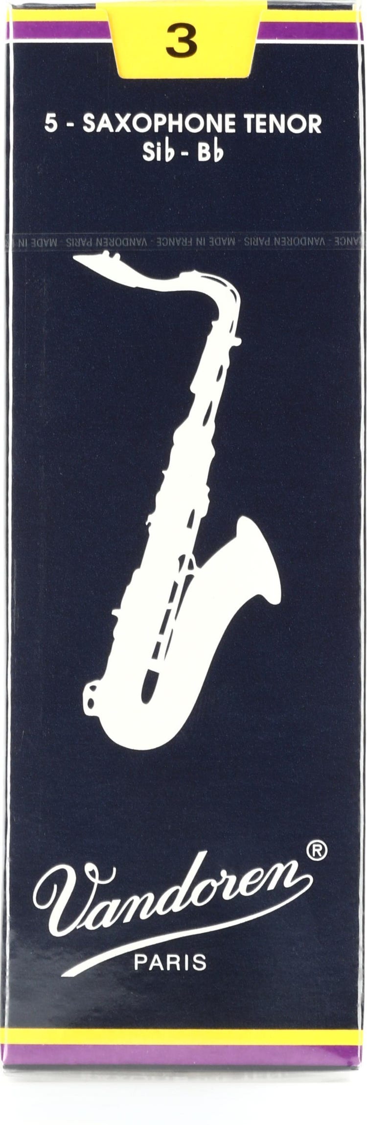 Vandoren Traditional Tenor Saxophone Reeds - 3.0 (5-pack)
