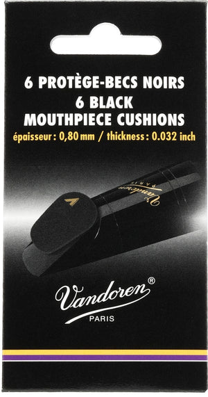 Vandoren VMC6 Mouthpiece Cushions - Black, Thick (6-pack)