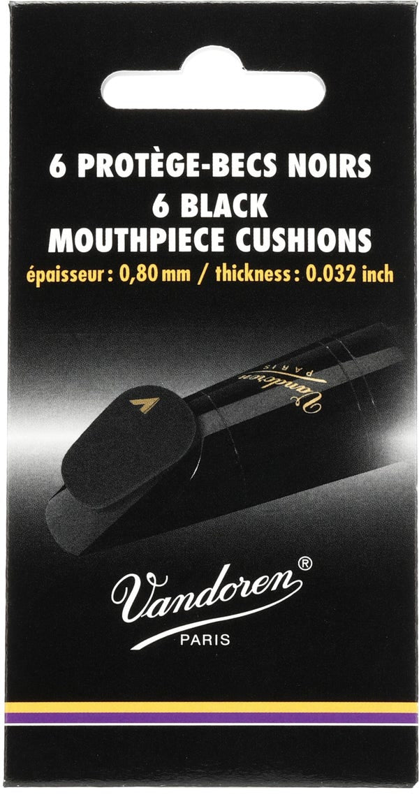 Vandoren VMC6 Mouthpiece Cushions - Black, Thick (6-pack)