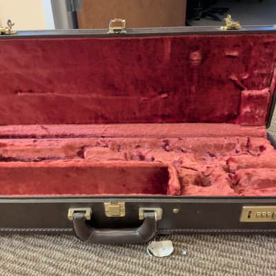 Locking Leather Soprano Saxophone Case: Yamaha YAC SSC801 Early 2000s era Brown Leather Case