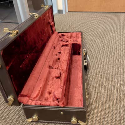Locking Leather Soprano Saxophone Case: Yamaha YAC SSC801 Early 2000s era Brown Leather Case
