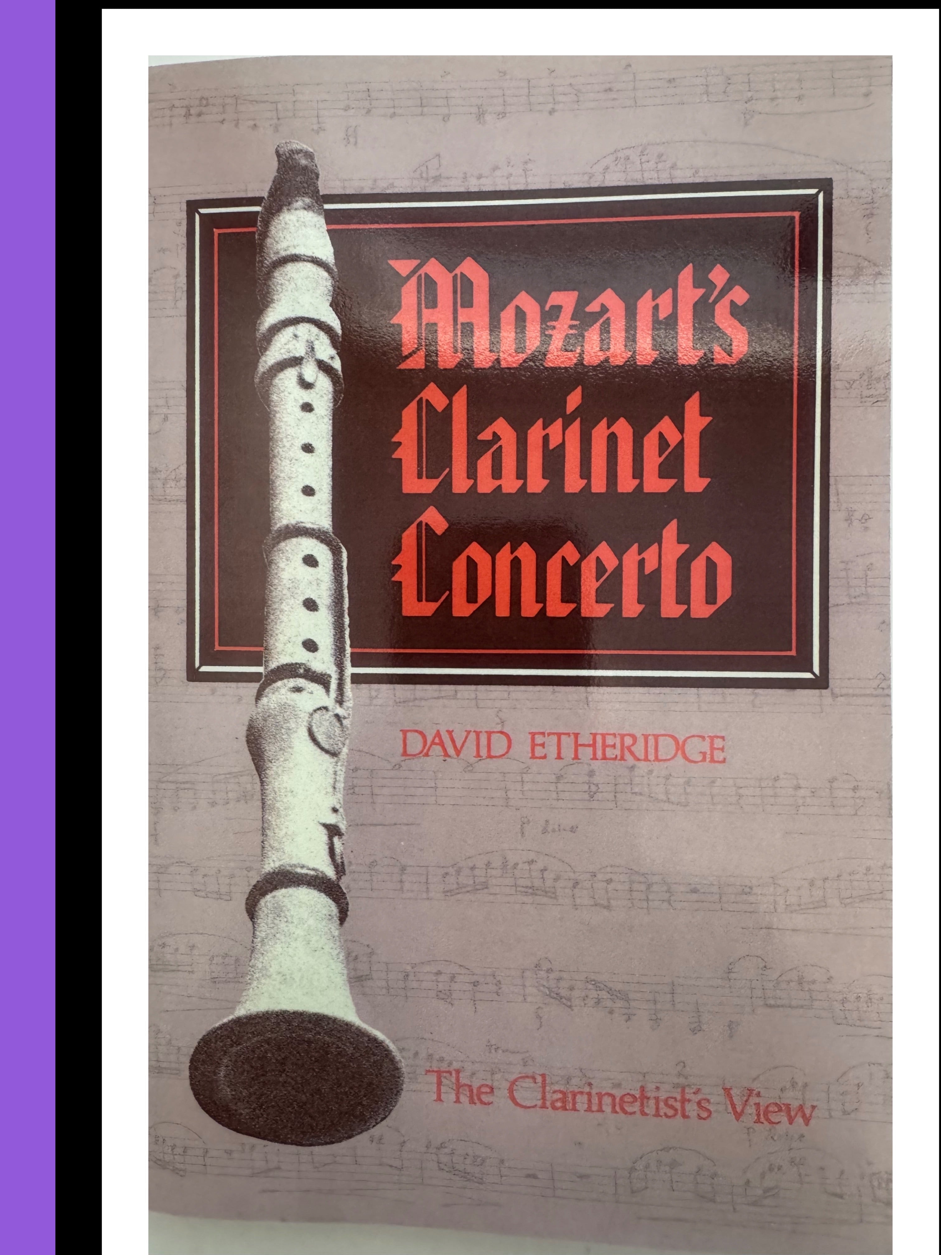Mozart's Clarinet Concerto, by David Etheridge