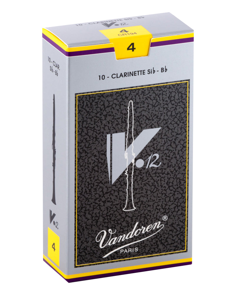 Vandoren V12 B flat Clarinet reeds box of 10; 4 strength
