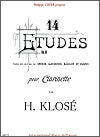 14 Etudes Op. 18 for Clarinet by Hyacinthe Klose