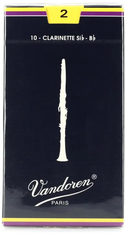Vandoren Traditional Bb Clarinet Reeds CR102 10 Pack- 2 Strength