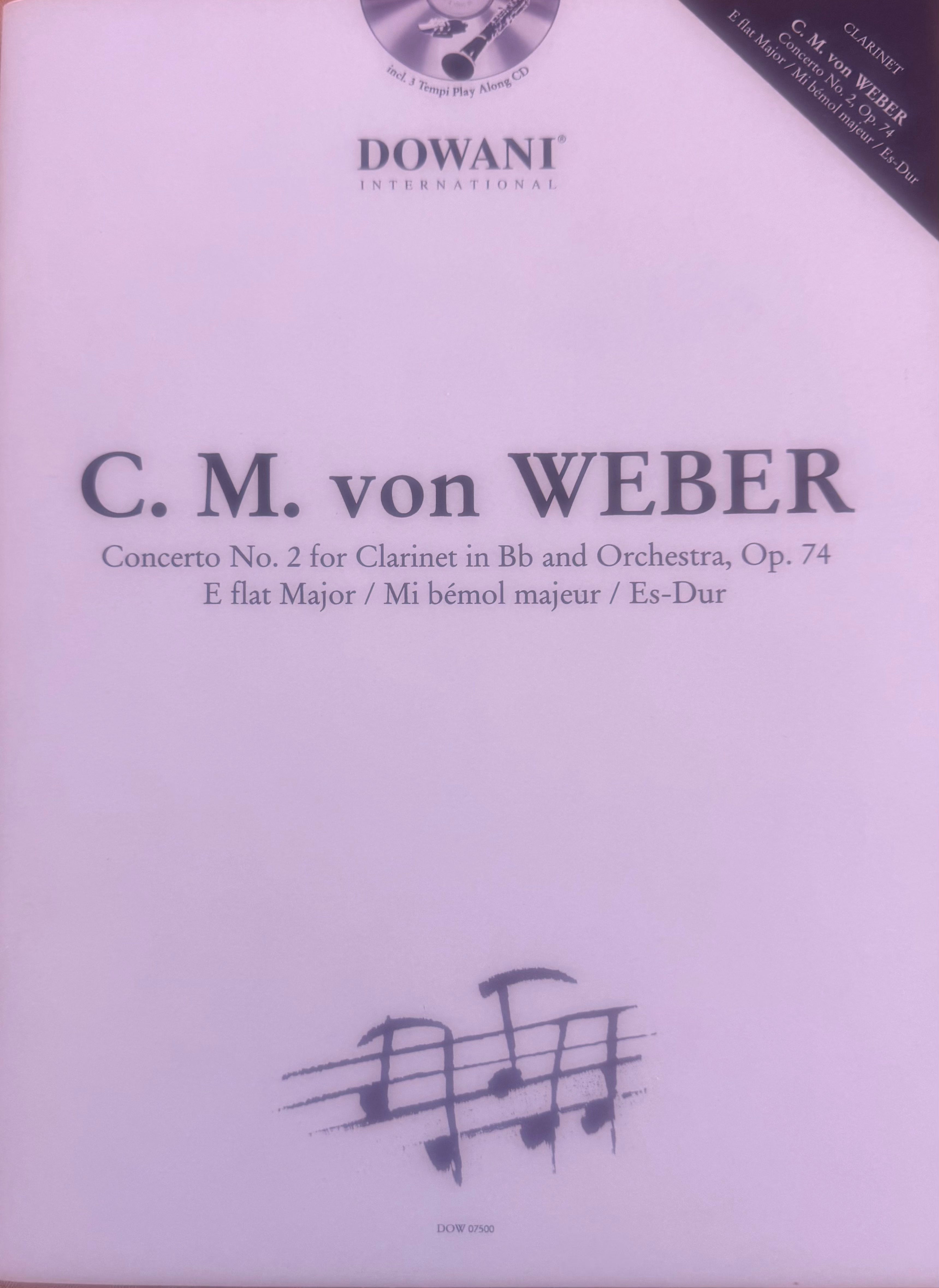 Weber Clarinet Concerto No. 2 in E-flat Major, Op. 74 — Dowani 3 Tempi Play Along