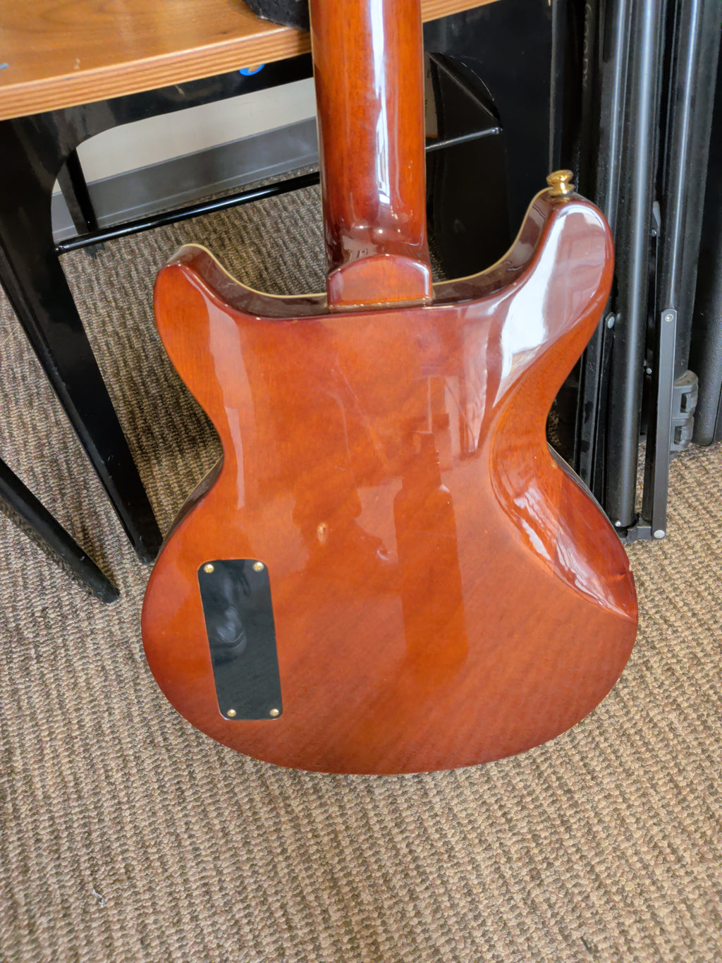 Alchemy HB-P90 Electric Guitar Sunburst/ Light Brown Flamed Double Cut Handmade in USA Electric SN:  AGW 007