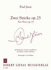 Zwei Stücke Op. 25 (Two Pieces Op. 25) for Clarinet (or Violin) and Piano by Paul Juon. Robert Lienau Musikverlag