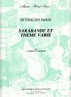 Sarabande et Thème Varié for Clarinet and Piano by Reynaldo Hahn