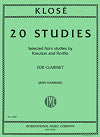 20 Studies for Clarinet Selected from the studies of Kreutzer and Fiorillo by Hyacinthe Klosé