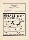 Variations on a Theme of Gluck K. 455 by W.A. Mozart arranged for Clarinet and Piano by Allen Sigel