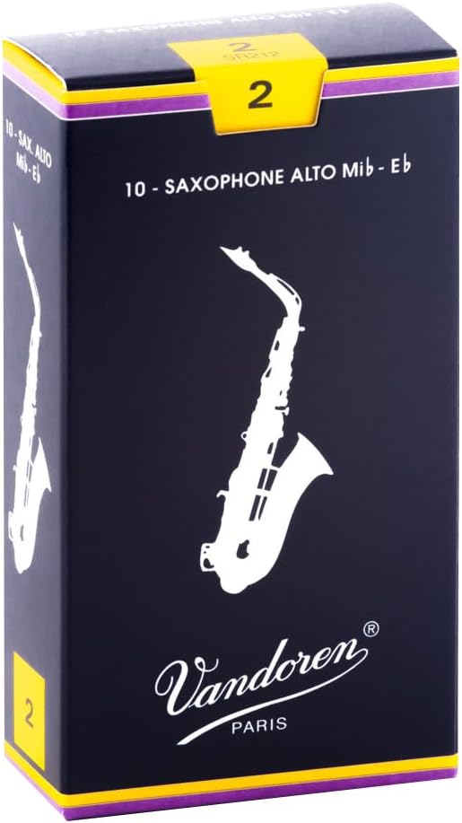 Vandoren Alto Saxophone Reeds Traditional 2 strength box of 10