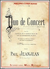 Duo de Concert Clarinet and Bass Clarinet with Piano by Paul Jeanjean