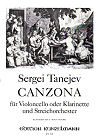 Canzona for Violoncello or Clarinet and String Orchestra (Piano Reduction) by Sergei Tanejev