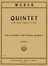 Weber Quintet for Clarinet in B-flat Major Op. 34 for clarinet and string quartet by Carl Maria von Weber edited by Stanley Drucker