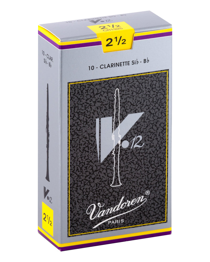 Vandoren V12 B flat Clarinet reeds box of 10; 2.5 strength
